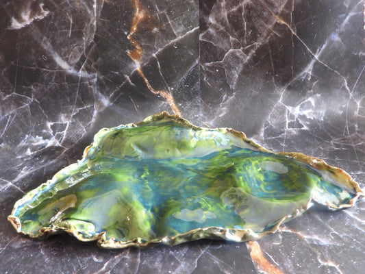 Green charcuterie board // extra large ceramic platter