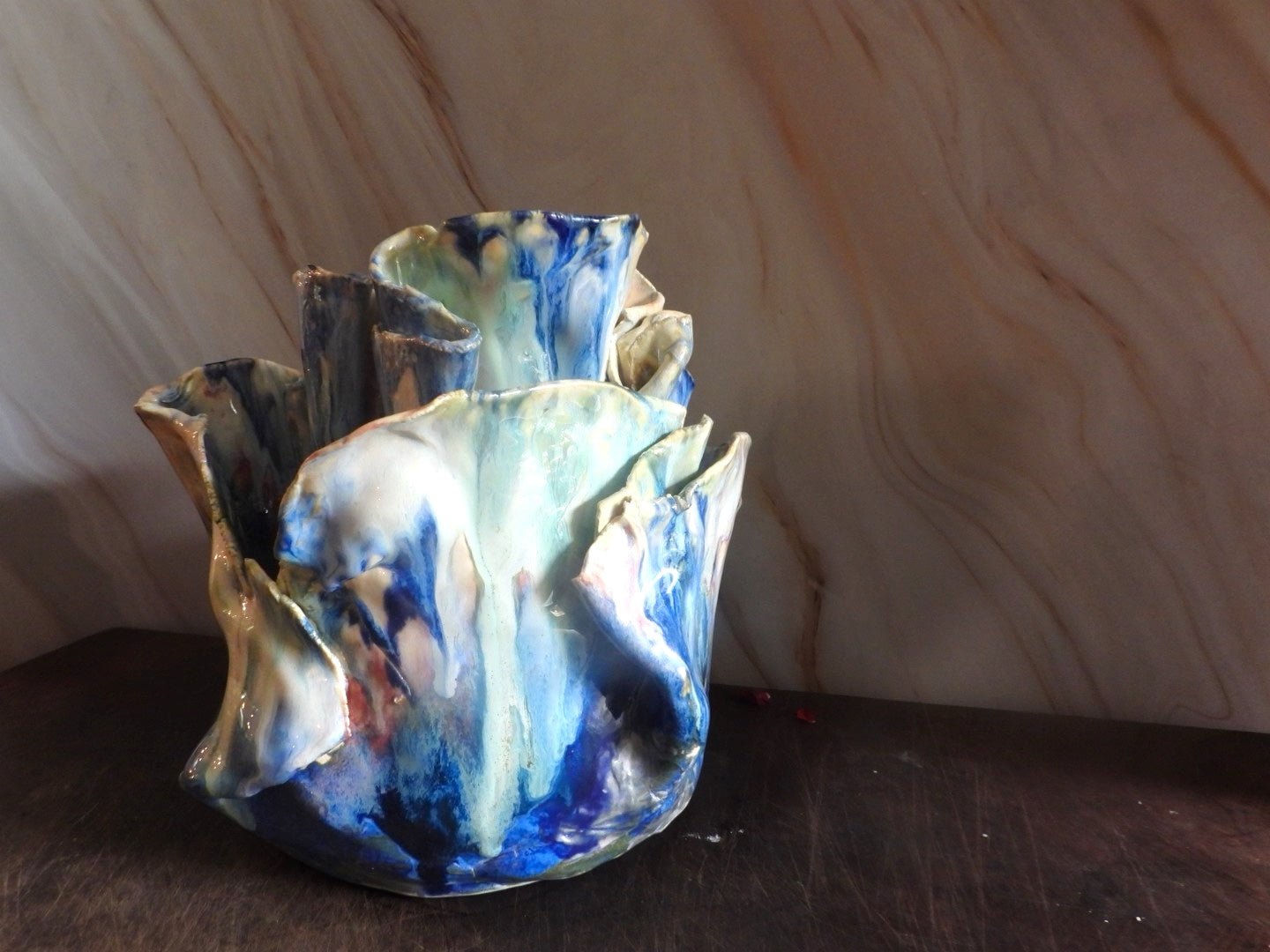 Coastal Tides Vase // Handmade Ceramic Vase // Blue Pottery Vase - 23 Pots