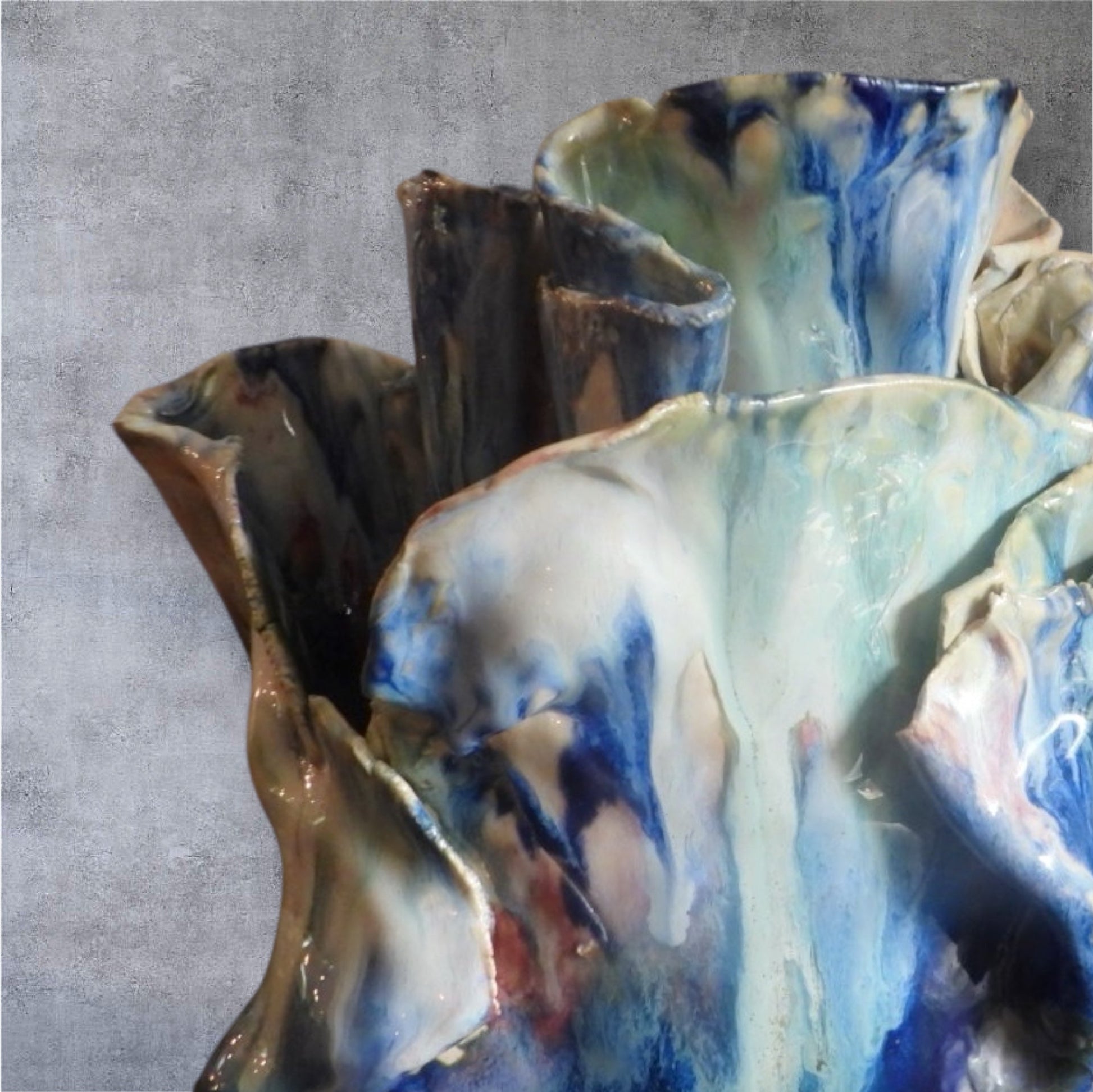 Coastal Tides Vase // Handmade Ceramic Vase // Blue Pottery Vase - 23 Pots