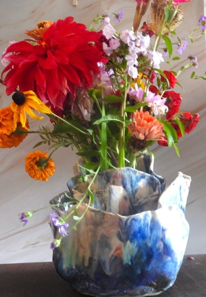 Coastal Tides Vase // Handmade Ceramic Vase // Blue Pottery Vase - 23 Pots