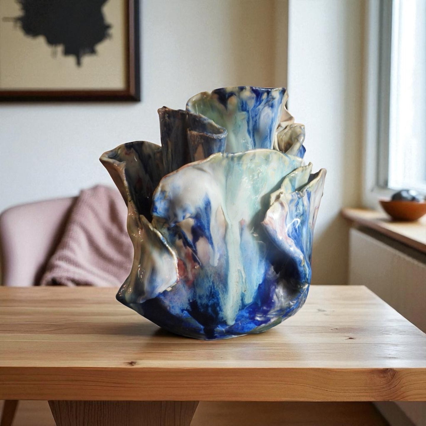 Coastal Tides Vase // Handmade Ceramic Vase // Blue Pottery Vase - 23 Pots