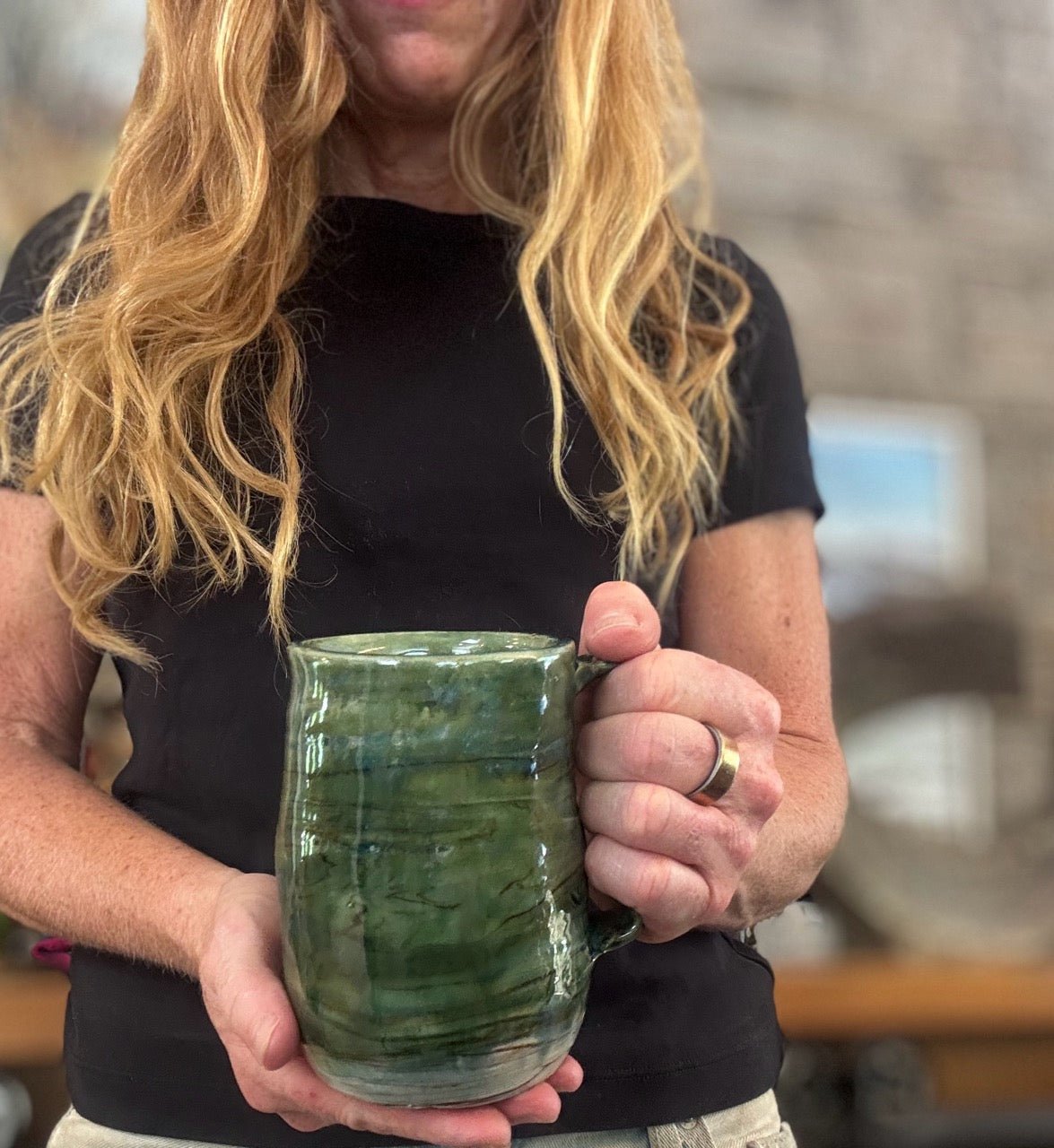 Mugs for Making Magic // Giant Green Handmade Ceramic Mug