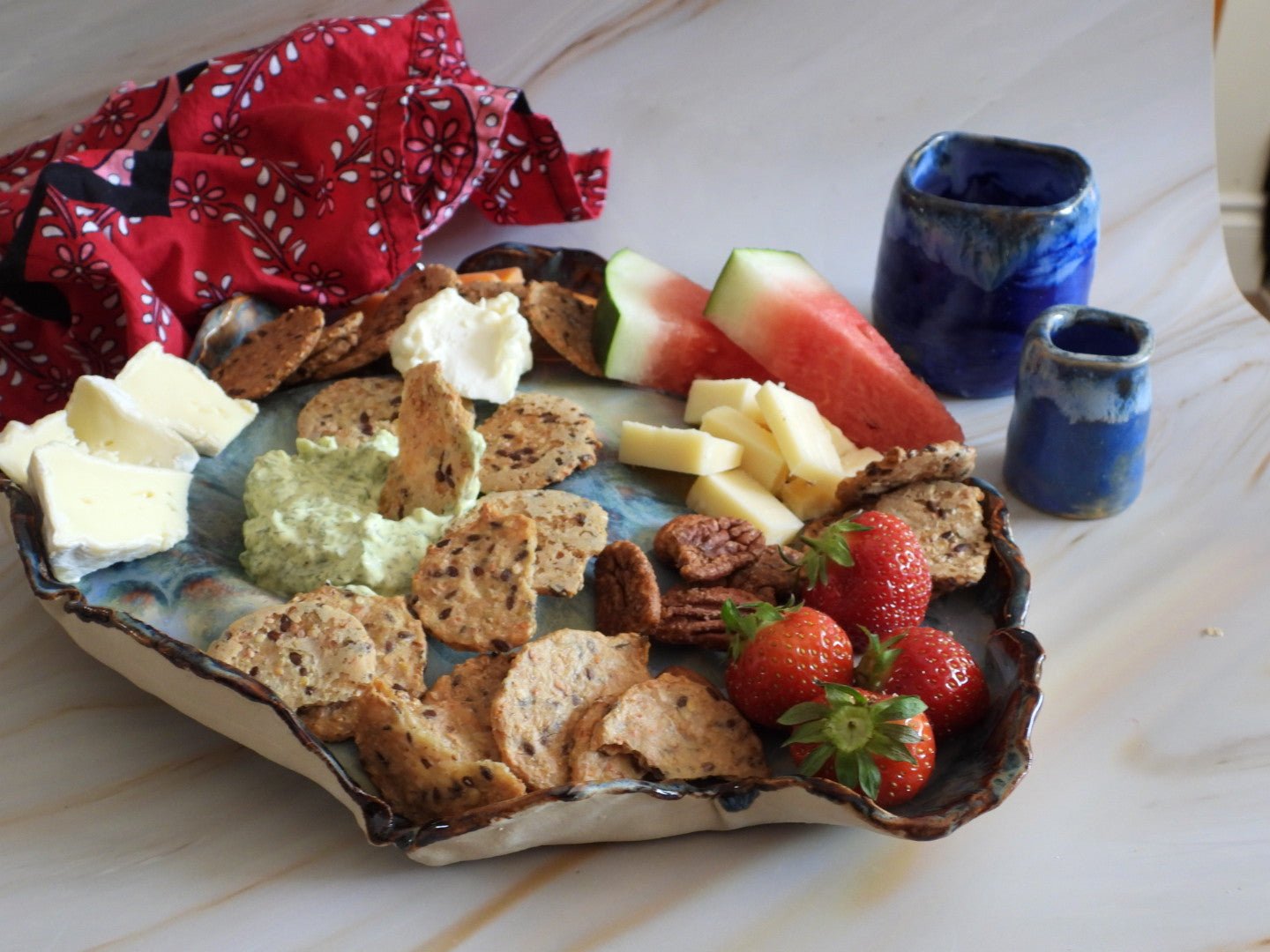 Organic Handmade Charcuterie Platter // Ceramic Serving Plate