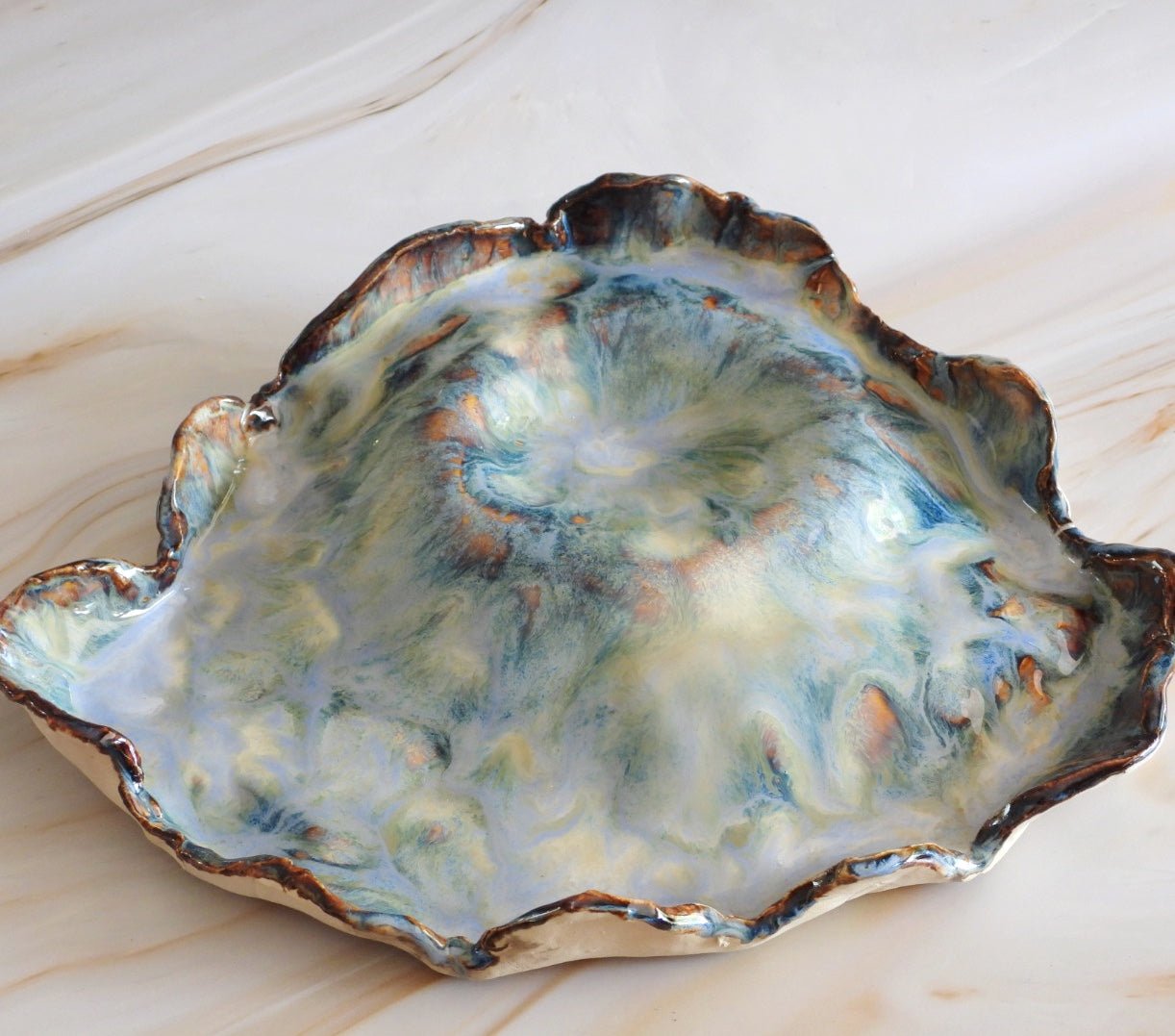 Organic Handmade Charcuterie Platter // Ceramic Serving Plate