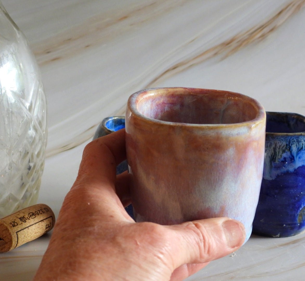 Pink Whiskey Tumbler // 8 Ounce Ceramic Glass // Handmade in Canada