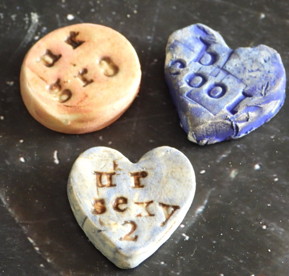 Pocket-Sized Love Notes // Pottery Sweethearts // Ceramic Love Notes
