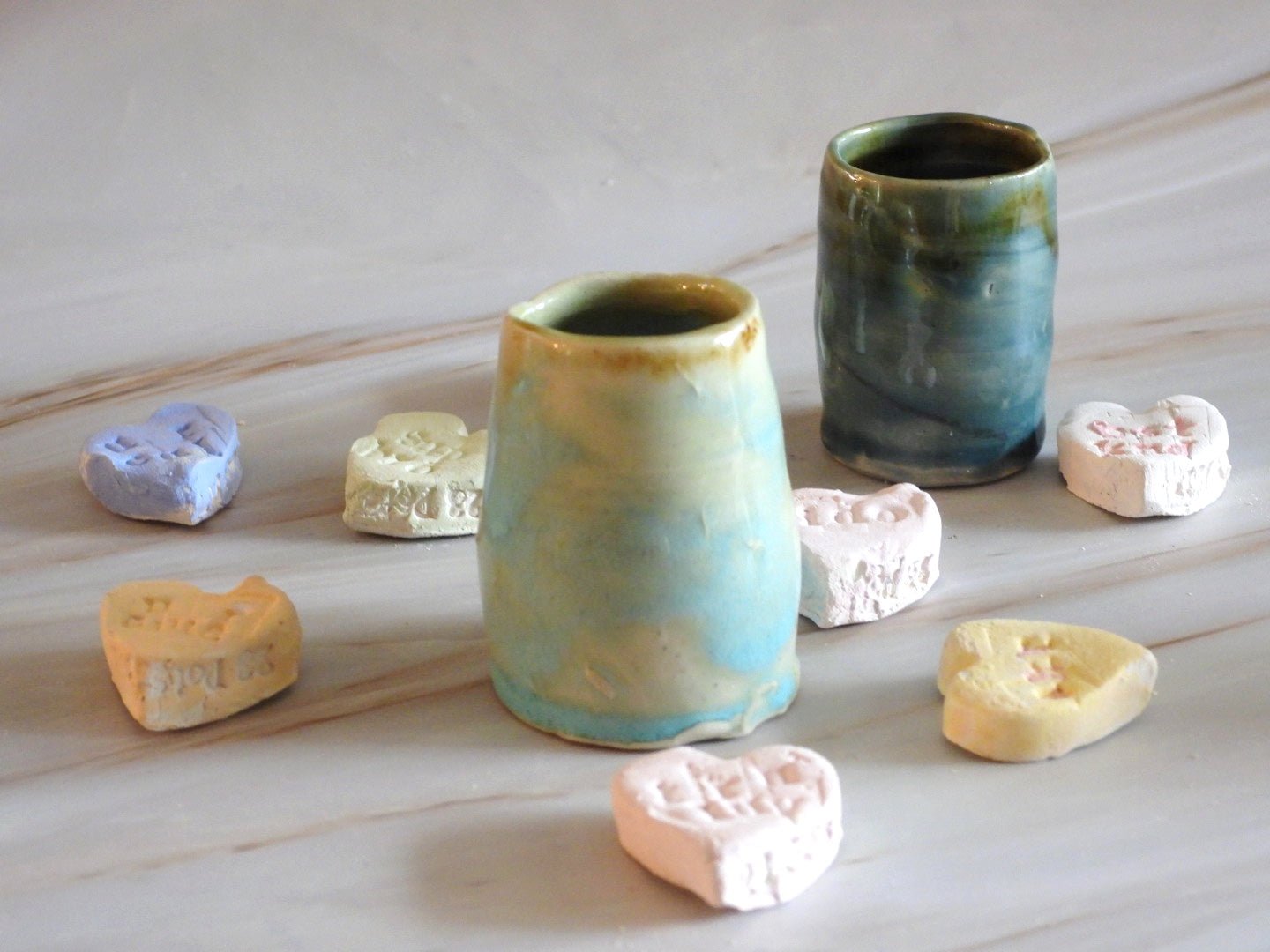 Stamped Ceramic Hearts // Wedding Favors - 23 Pots