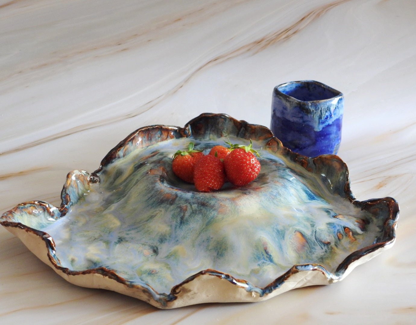 Organic Handmade Charcuterie Platter // Ceramic Serving Plate